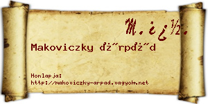 Makoviczky Árpád névjegykártya